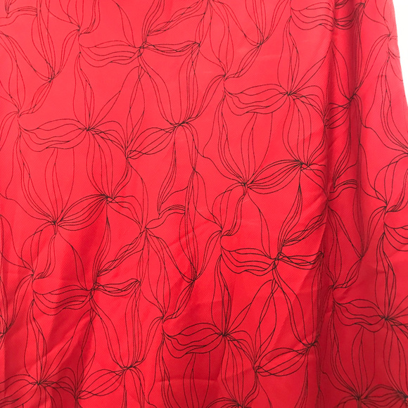 Ann Taylor Loft Red Black Bias Silk Skirt - Picture 2 of 5
